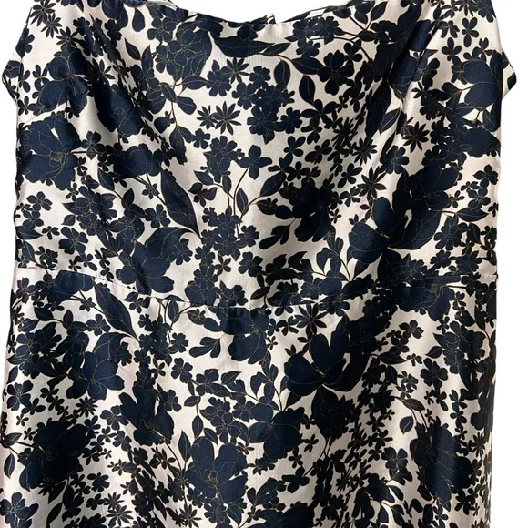 ML Monique Lhuillier Back Bow Gown Navy White Womens Size 22 W - Picture 8 of 15